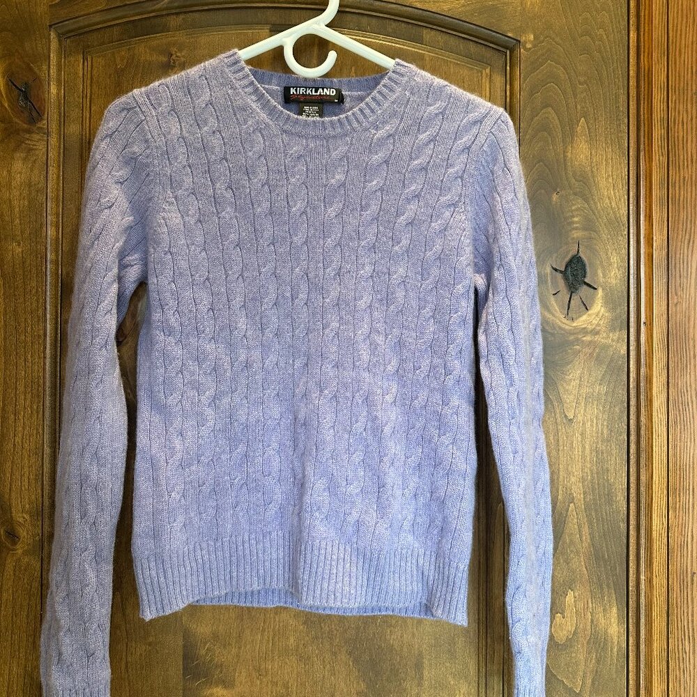KIRKLAND 100% CASHMERE SWEATER LAVENDER/PURPLE SIZE MEDIUM